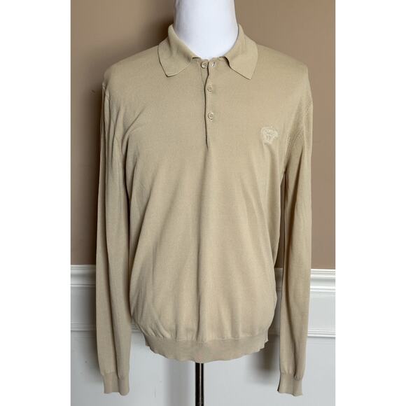 Versace Medusa Lightweight Light Sand Knit Polo Sweater 50 Euro 1019329 - Picture 1 of 12